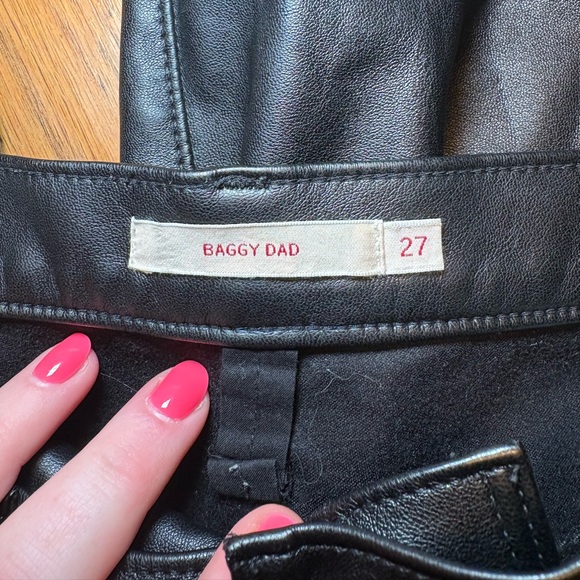 Levi’s Premium Baggy Dad Faux Leather Pants Black Size 27 - Picture 6 of 8